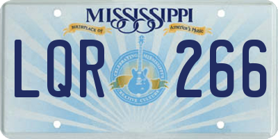 MS license plate LQR266