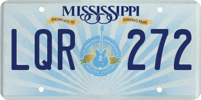 MS license plate LQR272