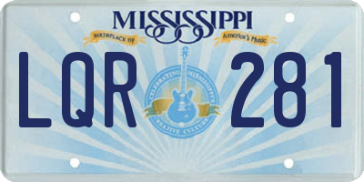 MS license plate LQR281