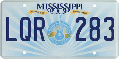 MS license plate LQR283