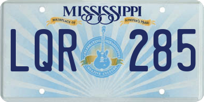 MS license plate LQR285