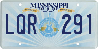 MS license plate LQR291