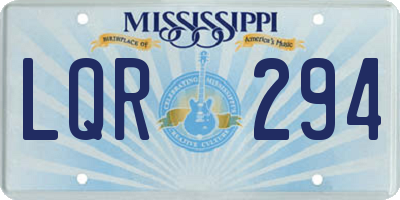 MS license plate LQR294