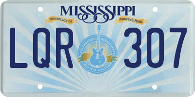 MS license plate LQR307