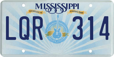MS license plate LQR314