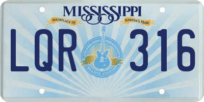 MS license plate LQR316
