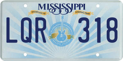 MS license plate LQR318