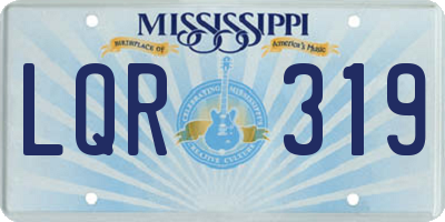 MS license plate LQR319