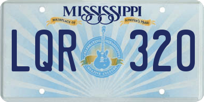 MS license plate LQR320