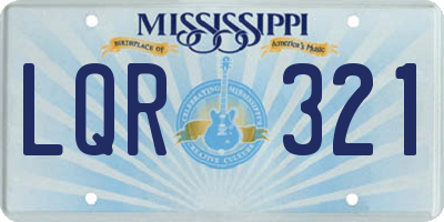 MS license plate LQR321