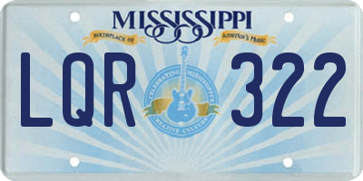 MS license plate LQR322