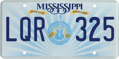 MS license plate LQR325