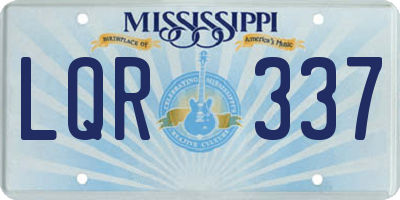 MS license plate LQR337
