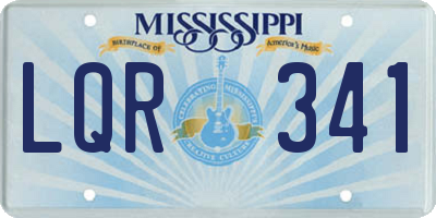 MS license plate LQR341