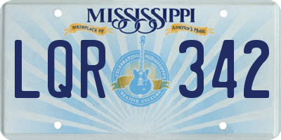 MS license plate LQR342
