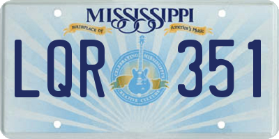 MS license plate LQR351