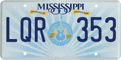 MS license plate LQR353