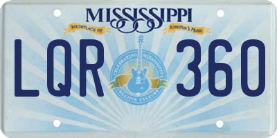 MS license plate LQR360