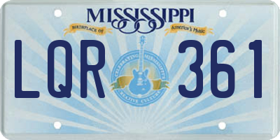 MS license plate LQR361