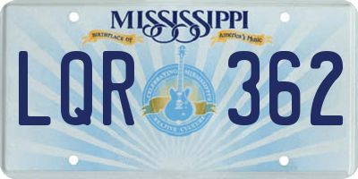 MS license plate LQR362