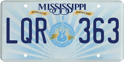 MS license plate LQR363
