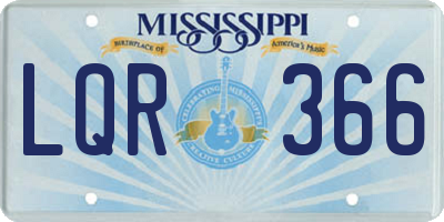 MS license plate LQR366