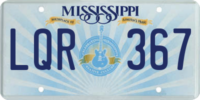 MS license plate LQR367