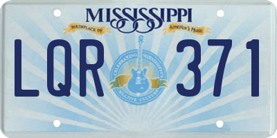 MS license plate LQR371