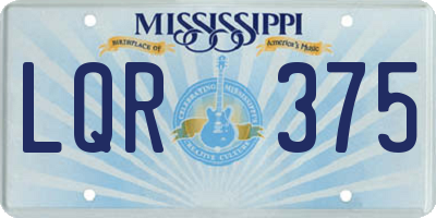 MS license plate LQR375