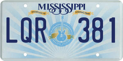 MS license plate LQR381