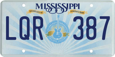 MS license plate LQR387
