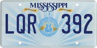 MS license plate LQR392