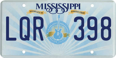 MS license plate LQR398