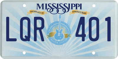 MS license plate LQR401