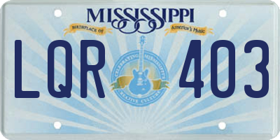 MS license plate LQR403