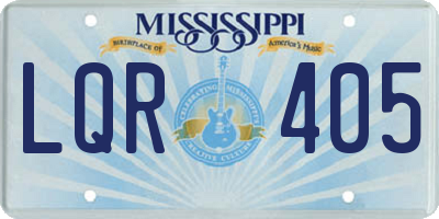 MS license plate LQR405