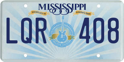 MS license plate LQR408