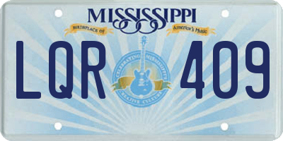 MS license plate LQR409