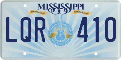 MS license plate LQR410