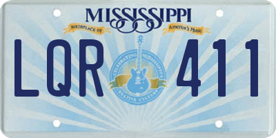 MS license plate LQR411