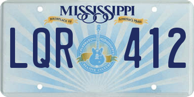 MS license plate LQR412