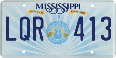 MS license plate LQR413