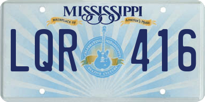 MS license plate LQR416