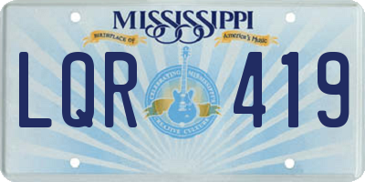 MS license plate LQR419