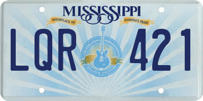 MS license plate LQR421