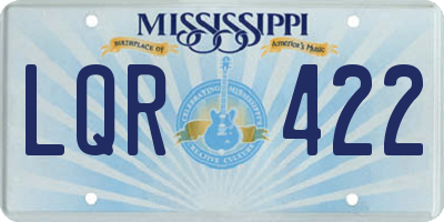 MS license plate LQR422