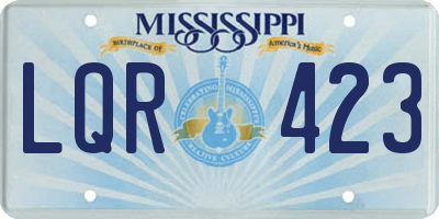 MS license plate LQR423