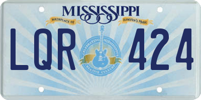 MS license plate LQR424