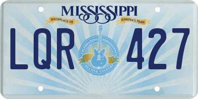 MS license plate LQR427
