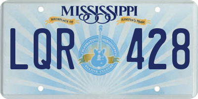 MS license plate LQR428